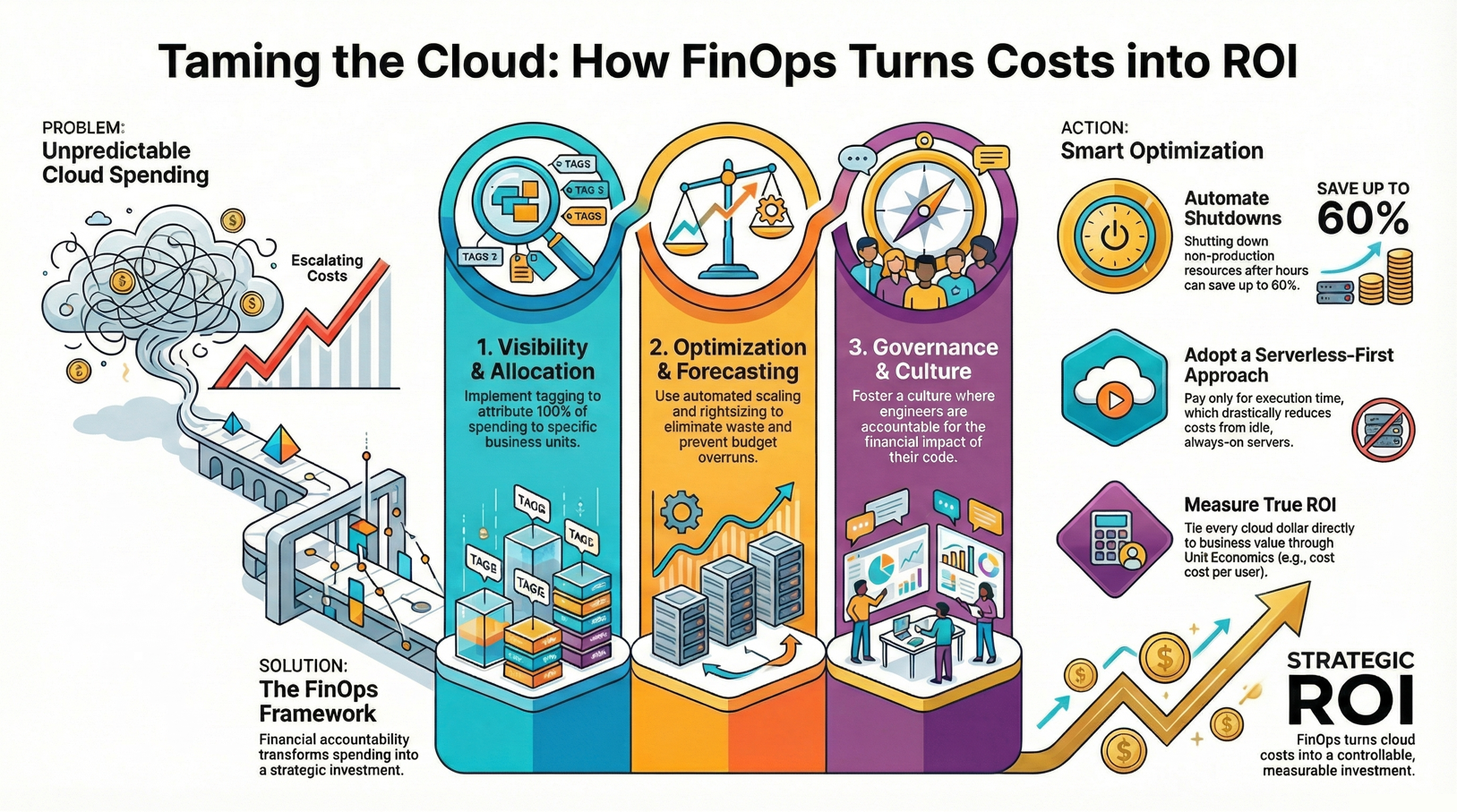 Cloud FinOps: How to Eliminate Runaway Cloud Costs and Guarantee ROI on Azure/AWS Migration